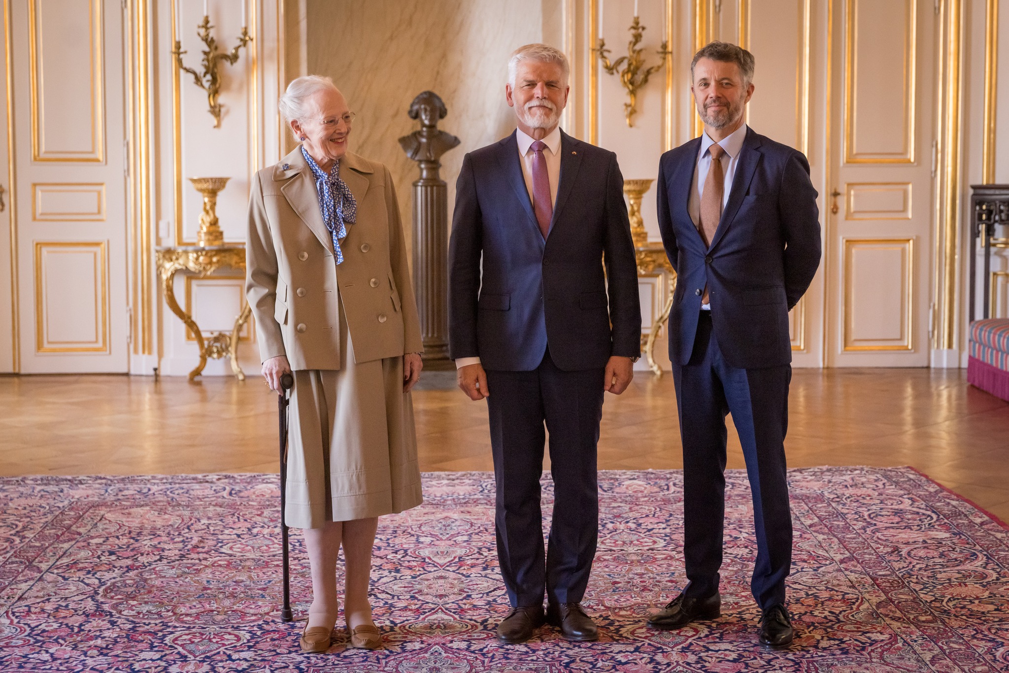 Prezident Pavel se před tím v Kodani setkal s dánskou královnou Markétou II. a princem Frederikem.